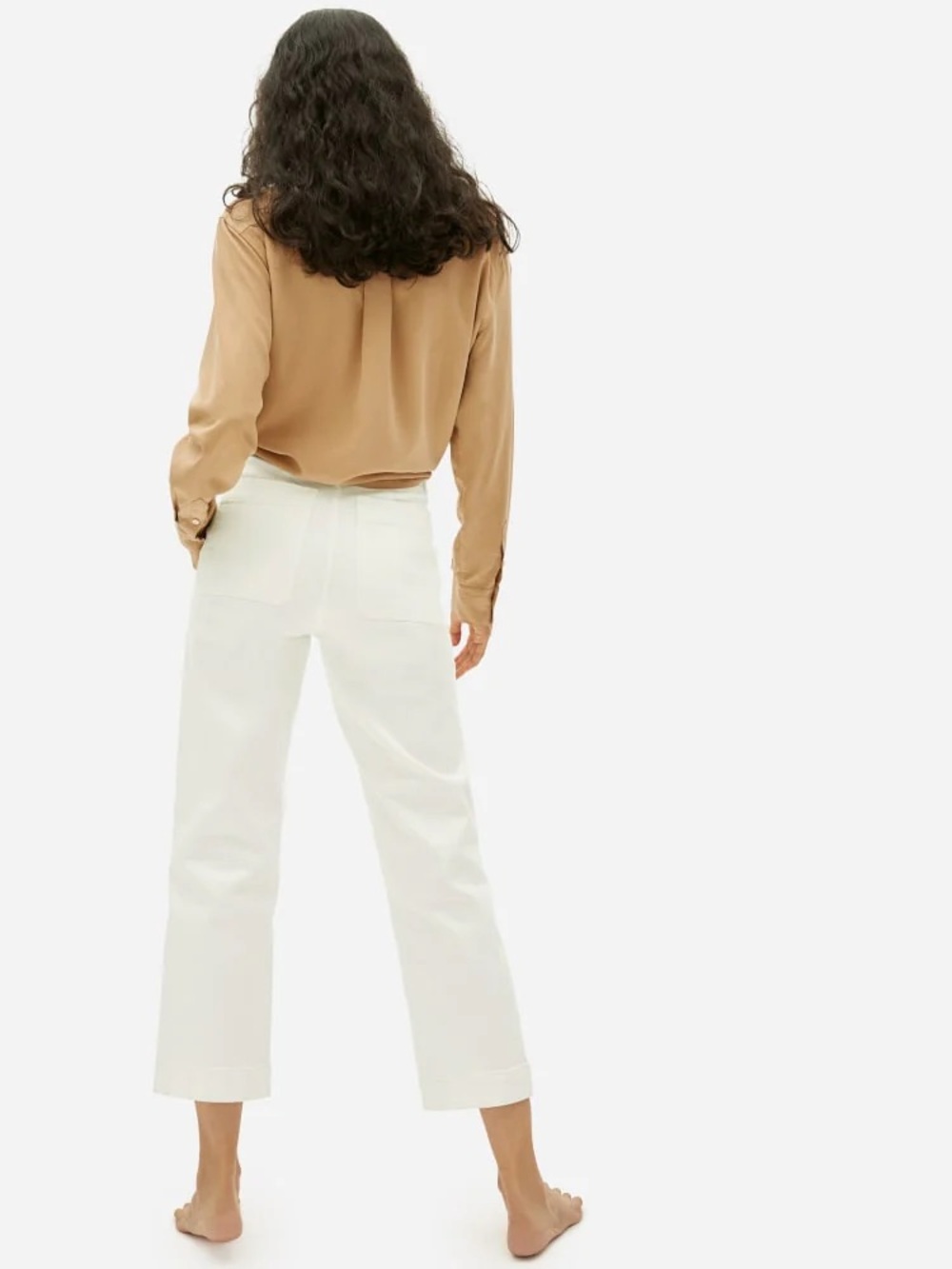 Everlane Cream/white cropped straight regular jean